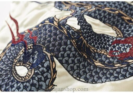 Embroidery Dragon Phoenix Flower Graphic Stand Collar Sukajan Jacket 20