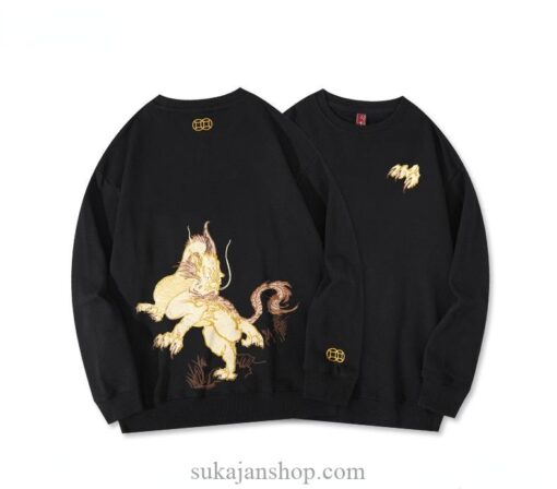 Retro Golden King Dragon Sukajan Sweatshirt 6