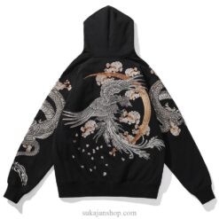 Rising Phoenix Half Moon Embroidered Sukajan Zip-Up Hoodie 2