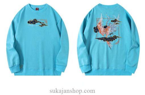 Cloud Crane Harajuku Hoodies Casual Pullover Cotton Sweatshirt 12