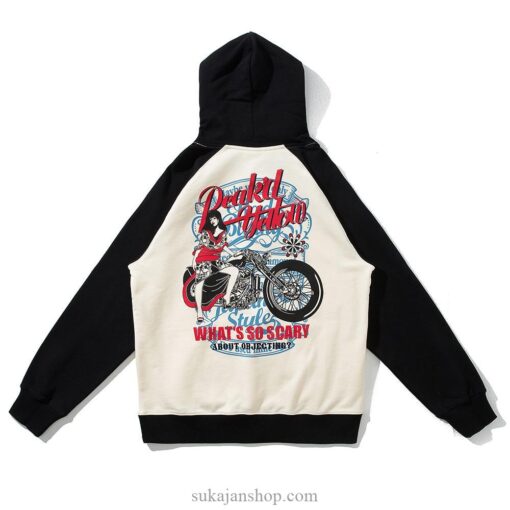 Streetwear Biker Sexy Girl Japanese Print Hoodie Streetwear Biker Sexy Girl Japanese Print Hoodie
