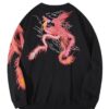 Fiery Retro Red Phoenix Sukajan Sweatshirt 1