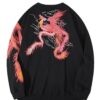 Fiery Retro Red Phoenix Sukajan Sweatshirt 1 Fiery Retro Red Phoenix Sukajan Sweatshirt 1