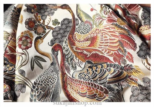Mythical Embroidery Crane Birds Fruits Retro Jacket 11