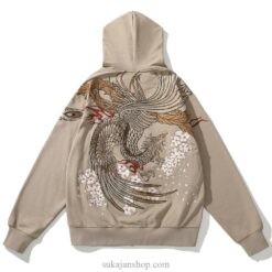Mythical Floral Rising Phoenix Embroidery Sukajan Zip-Up Hoodie Mythical Floral Rising Phoenix Embroidery Sukajan Zip-Up Hoodie