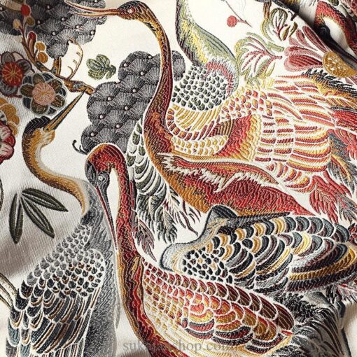 Mythical Embroidery Crane Birds Fruits Retro Jacket 3