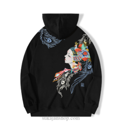 Embroidery Pure Women Harajuku Vintage Wing Peacock Hoodie 1 Embroidery Pure Women Harajuku Vintage Wing Peacock Hoodie 1