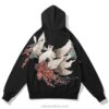 Cherry Blossom Legendary Fox Embroidered Sukajan Zip-Up Hoodie