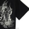 Cotton Vintage Carp Sukajan Print T-Shirt (Black and White Colors) 3