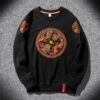 Retro Dragon Circle Symbols Embroidered O Neck Sweatshirt 1 Retro Dragon Circle Symbols Embroidered O Neck Sweatshirt 1