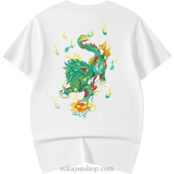 Men Embroidery Kirin Casual Dragon Summer T-Shirt 2