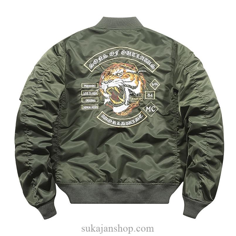 Bomber jacket with hot sale tiger embroidery