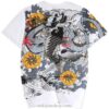 Cotton Vintage Carp Sukajan Print T-Shirt (Black and White Colors) 5