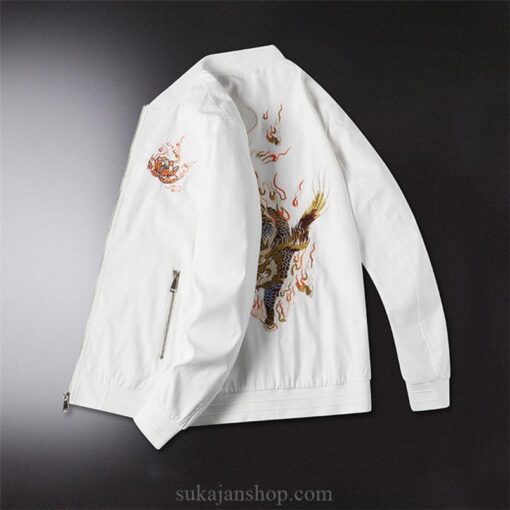 Mythical Lone Dragon Embroidered Sukajan Bomber Jacket 8