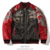 Red Black Spring and Autumn Embroidered Jacket Dragon Sukajan Jacket 4