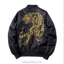 Golden Lone Tiger Embroidered Sukajan Jacket 1 Golden Lone Tiger Embroidered Sukajan Jacket 1