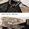 Black White Spring and Autumn Embroidered Jacket Dragon Sukajan Jacket 7