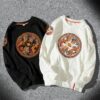 Retro Dragon Circle Symbols Embroidered O Neck Sweatshirt 3