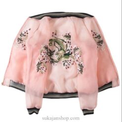 Spring Summer Thin Flower Embroidery Floral Sukajan Cute Jacket 1