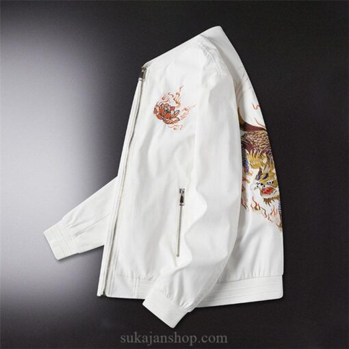 Mythical Lone Dragon Embroidered Sukajan Bomber Jacket 4