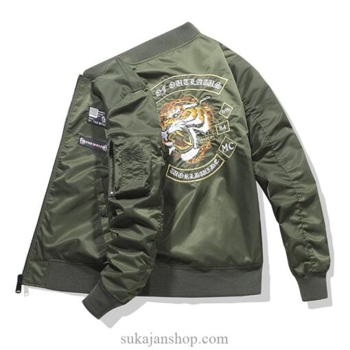Military Roaring Tiger Embroidered Sukajan Bomber Jacket 5