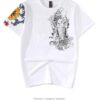 Cotton Vintage Carp Sukajan Print T-Shirt (Black and White Colors) 9