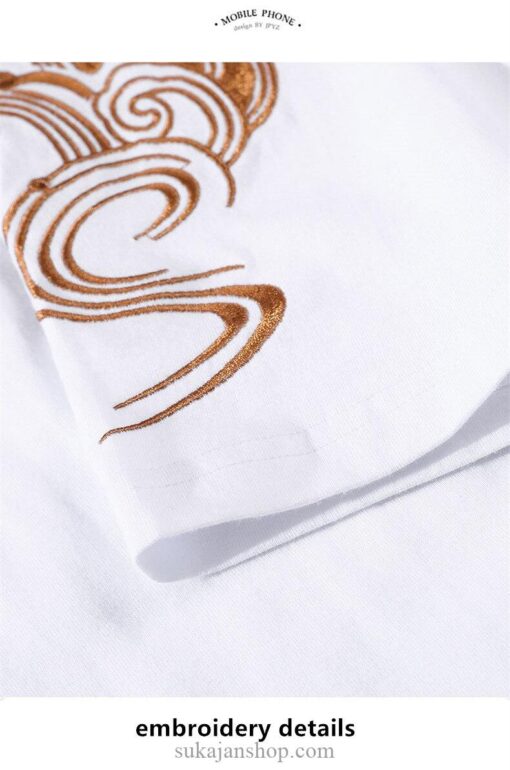Japanese Golden Jumping Carp Embroidered Sukajan T-shirt 12