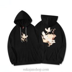 Autumn Japanese Crane Casual Streetwear Sukajan Hoodie Autumn Japanese Crane Casual Streetwear Sukajan Hoodie