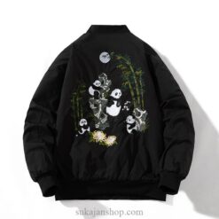 Cute Panda Bamboo Embroidered Sukajan Souvenir Jacket 1