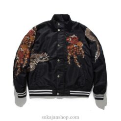 Winter Hip Hop Streetwear Chinese Dragon Embroidered Bomber Jacket 2