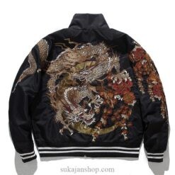 Winter Hip Hop Streetwear Chinese Dragon Embroidered Bomber Jacket Winter Hip Hop Streetwear Chinese Dragon Embroidered Bomber Jacket