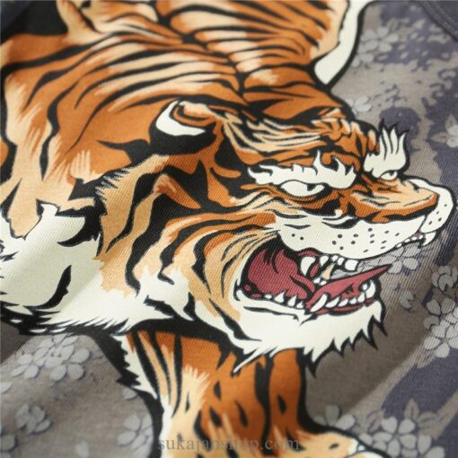 Japanese Style Roaring Tiger Dragon Print Sukajan T Shirt 5