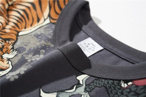 Japanese Style Roaring Tiger Dragon Print Sukajan T Shirt 13
