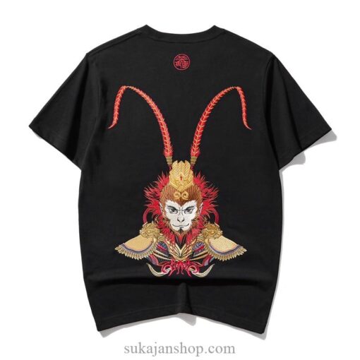 Monkey Embroidery T Shirt Chinese Hip Hop Sukajan T-Shirt 6