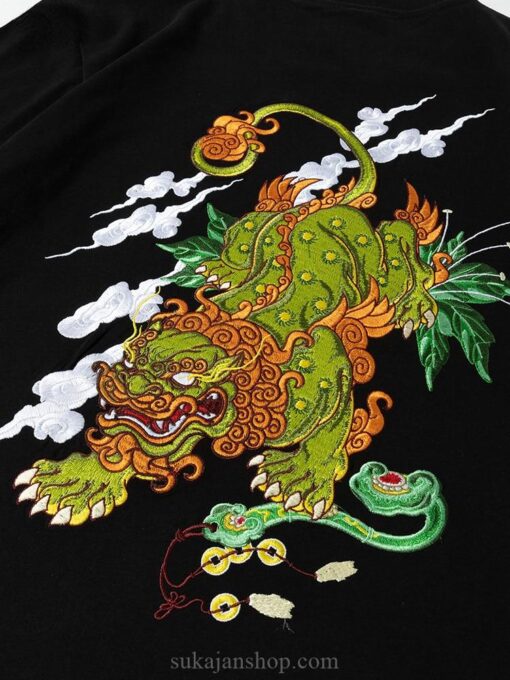 Vintage Embroidery T Shirt Chinese Animal Graphic T-Shirt 5