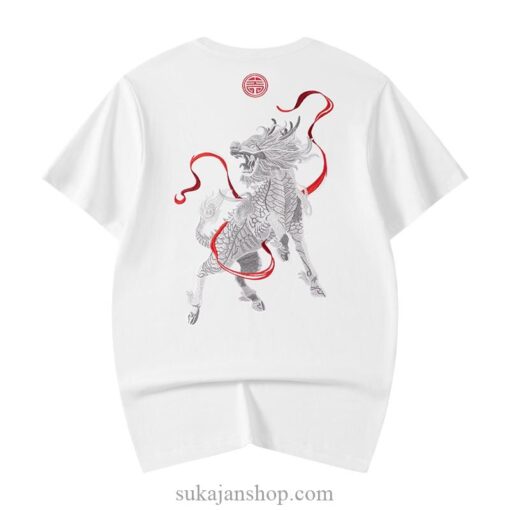 Embroidery Dragon Vintage Cotton Chinese Casual T-Shirt 3