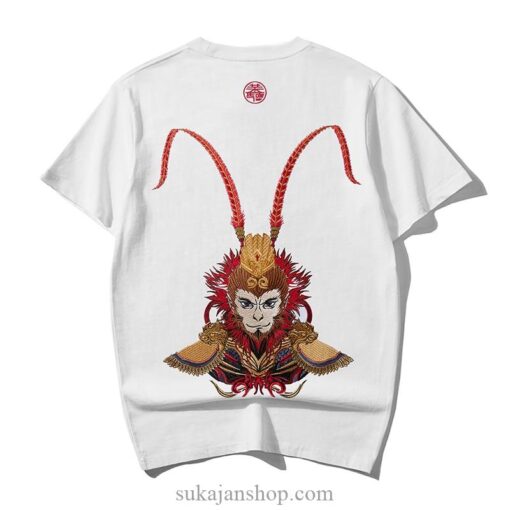 Monkey Embroidery T Shirt Chinese Hip Hop Sukajan T-Shirt 3