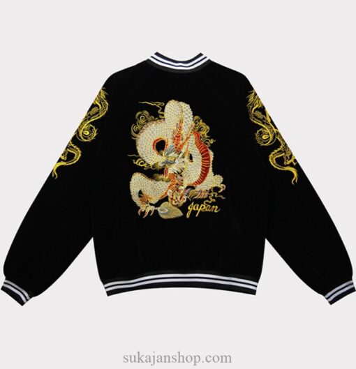 Black Dragon Embroidery Baseball Sukajan Jacket 7