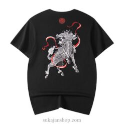 Embroidery Dragon Vintage Cotton Chinese Casual T-Shirt 1
