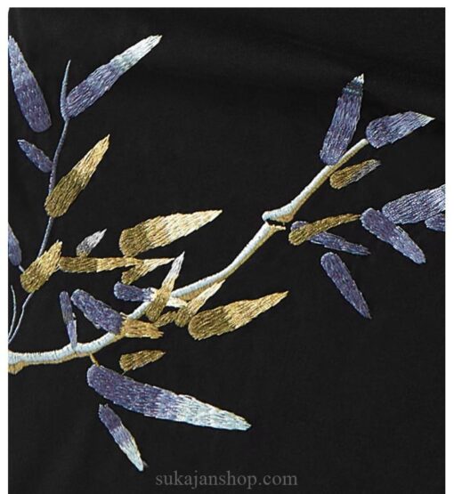 Embroidery Bamboo Embroidery Cotton Harajuku Sukajan T-Shirt 5