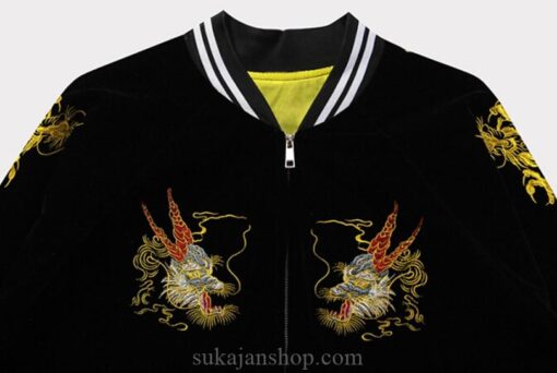 Black Dragon Embroidery Baseball Sukajan Jacket 8