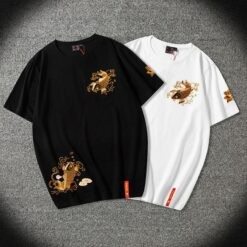 Embroidery Brocade Carp Jersey Knit Sukajan T-Shirt 1 Embroidery Brocade Carp Jersey Knit Sukajan T-Shirt 1