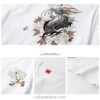 Embroidery Dragon Harajuku Retro Fashion Flower T-Shirt 5