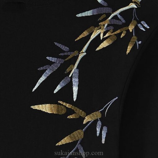 Embroidery Bamboo Embroidery Cotton Harajuku Sukajan T-Shirt 4