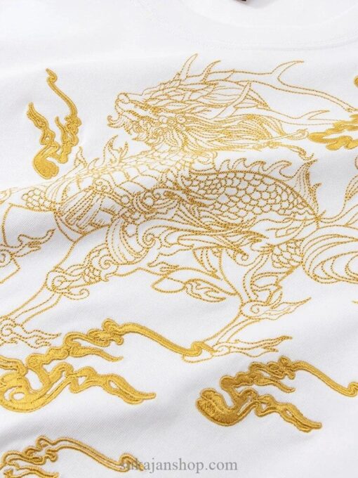 Vintage Streetwear Dragon Hip Hop Embroidery Sukajan T-Shirt 5