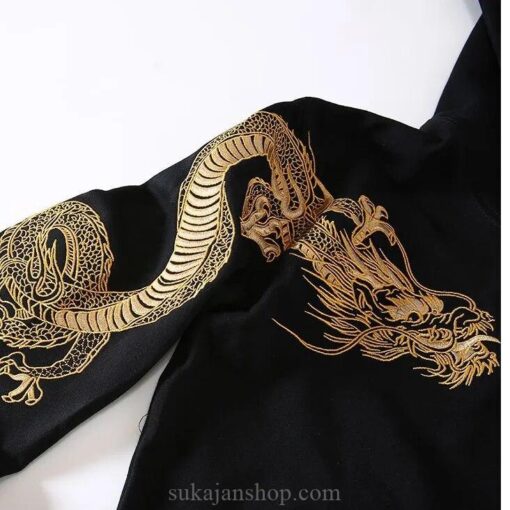 Golden Dragon Embroidered Vintage Sukajan Hoodie 5