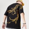 Unisex Golden Phoenix Embroidered Summer T-Shirt 4