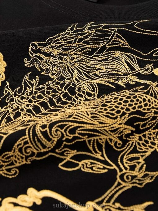 Vintage Streetwear Dragon Hip Hop Embroidery Sukajan T-Shirt 6