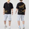 Unisex Golden Phoenix Embroidered Summer T-Shirt 14 Unisex Golden Phoenix Embroidered Summer T-Shirt 14