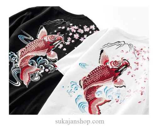 Brocade Carp Embroidered Oversized Sukajan T-Shirt 10
